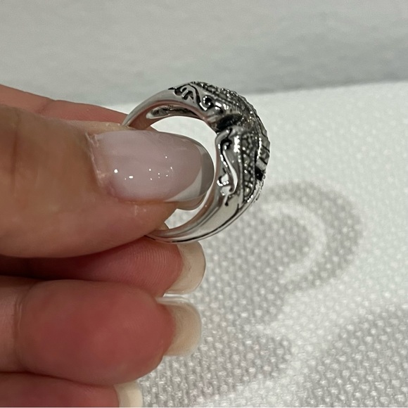 VINTAGE Judith Jack Art Deco Knot Design Marcasite & Silver Ring Band 7 - Picture 5 of 6